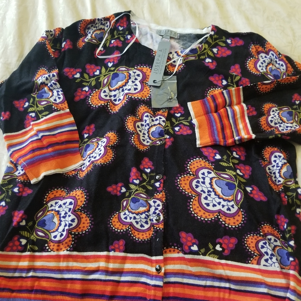 NWT black cardigan 3/4 sleeve XL